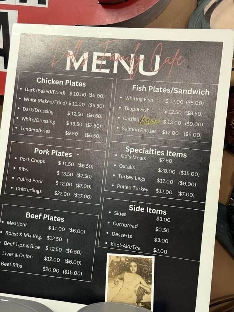 Doll’s Family Cafe menu 2